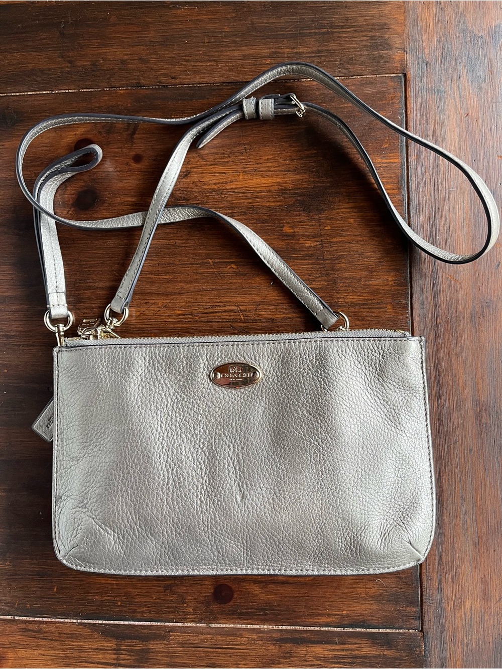 COACH Lyla Double Gusset Crossbody Bag & Wristlet F53157 Metallic